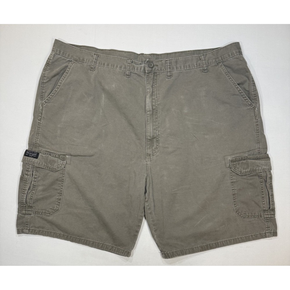 Wrangler Mens Gray 100% Cotton Flat Front Cargo Utility Shorts Size 48